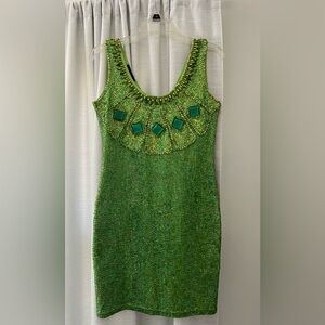 Vintage Women’s Green Sequins Dress Size Small